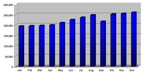 Unique visitors - statistics by month